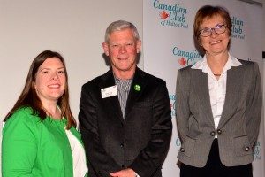 Kiersten Eyes, SicKKids Foundation Receiving Canadian Club Donation: Barry Wylie & Speaker Dr. Janet Rossant, PhD; Photo Credit: Janet Bedford
